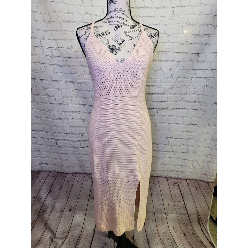 Aritzia Wilfred Evie Crochet Midi Dress Womens Large Pink